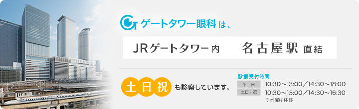 ゲートタワー眼科は、JRゲートタワー内、名古屋駅直結